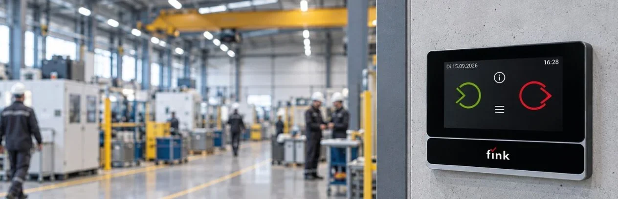 Fink Terminal an der Wand einer Produktionshalle